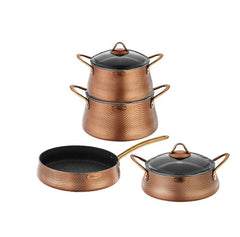 Brioni Elegance 7 Parça Tencere Seti Bakır