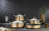 Brioni Elegance 7 Parça Tencere Seti Altın