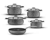 Stone-H 9 Parça Çizilmez Yanmaz Yapışmaz Tencere Seti