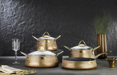 Brioni Elegance 7 Parça Tencere Seti Altın