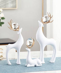 Dekoratif Geyik Biblo- Beyaz