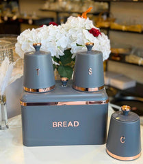 Üçlü Ekmeklik baharatlık set-Gri